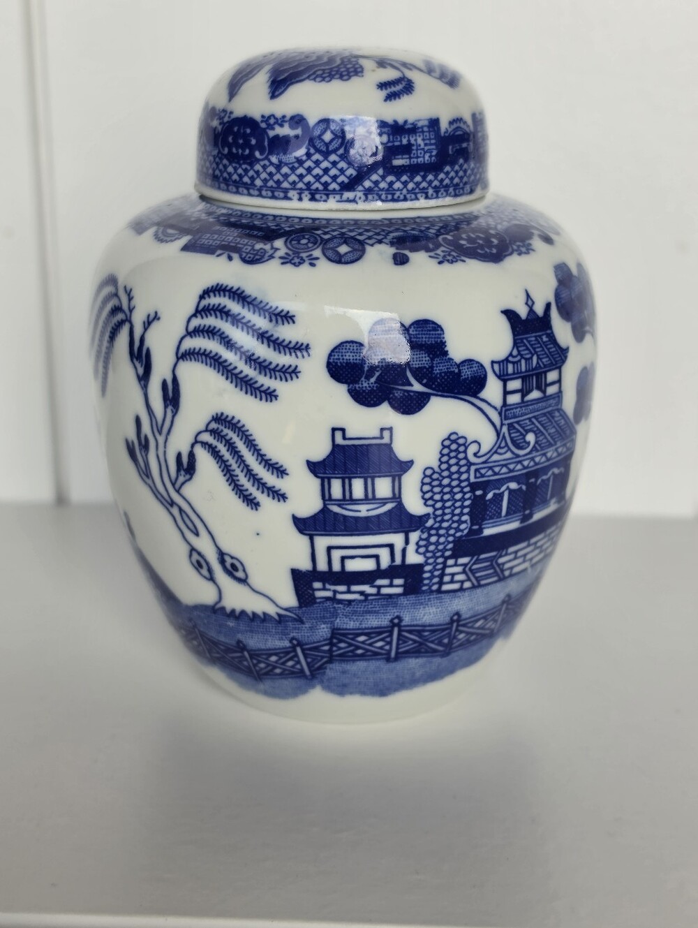 Vintage Blue Willow Ginger Jar